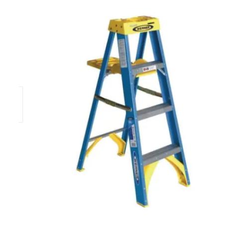 DALLAS LOCATION - Werner 4 Ft. 250 Lbs. Load Capacity Type-I Duty Rating Fiberglass Step Ladder PALLET -(14 UNITS)