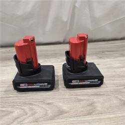 AS-IS Milwaukee M12 12V Lithium-Ion XC High Output 5.0 Ah Battery Pack (2-Pack) Starter Kit