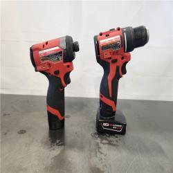 AS-IS- Milwaukee 3497-22 12V Brushless Hammer Drill and Impact Driver Combo Kit