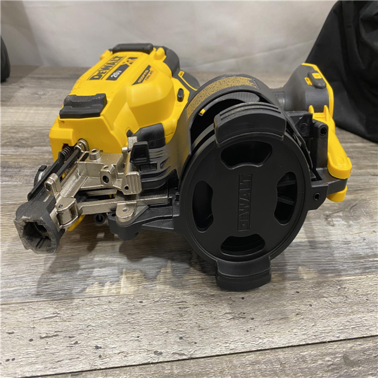 AS-IS DEWALT 20V MAX Lithium-Ion 15-Degree Electric Cordless Roofing Nailer Kit