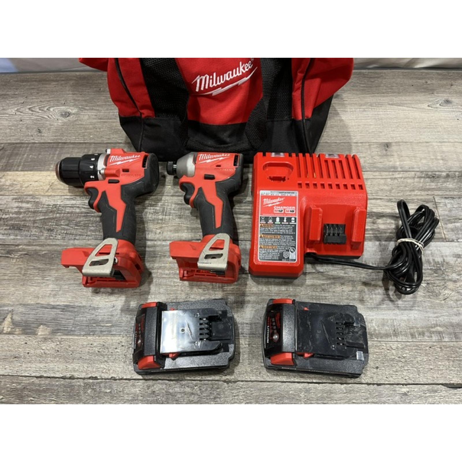 AS-IS Milwaukee 18V Lithium-Ion Brushless Cordless Compact Drill/Impact Combo Kit