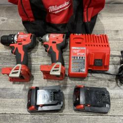 AS-IS Milwaukee 18V Lithium-Ion Brushless Cordless Compact Drill/Impact Combo Kit