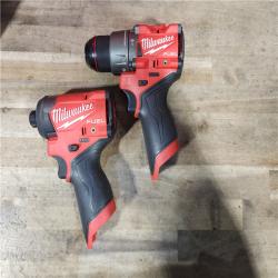 HOUSTON LOCATION - AS-IS Milwaukee M12 FUEL Cordless 2-Tool Combo Kit: 1/2Hammer Drill, 1/4Hex Impact Driver,3497-22