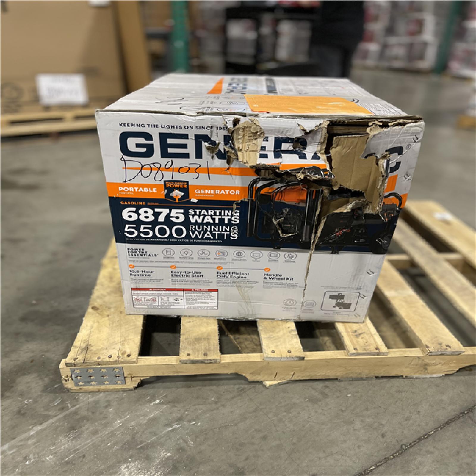 DALLAS LOCATION- Generac 6875 / 5500-Watt Electric Switch Gasoline Powered Portable Generator