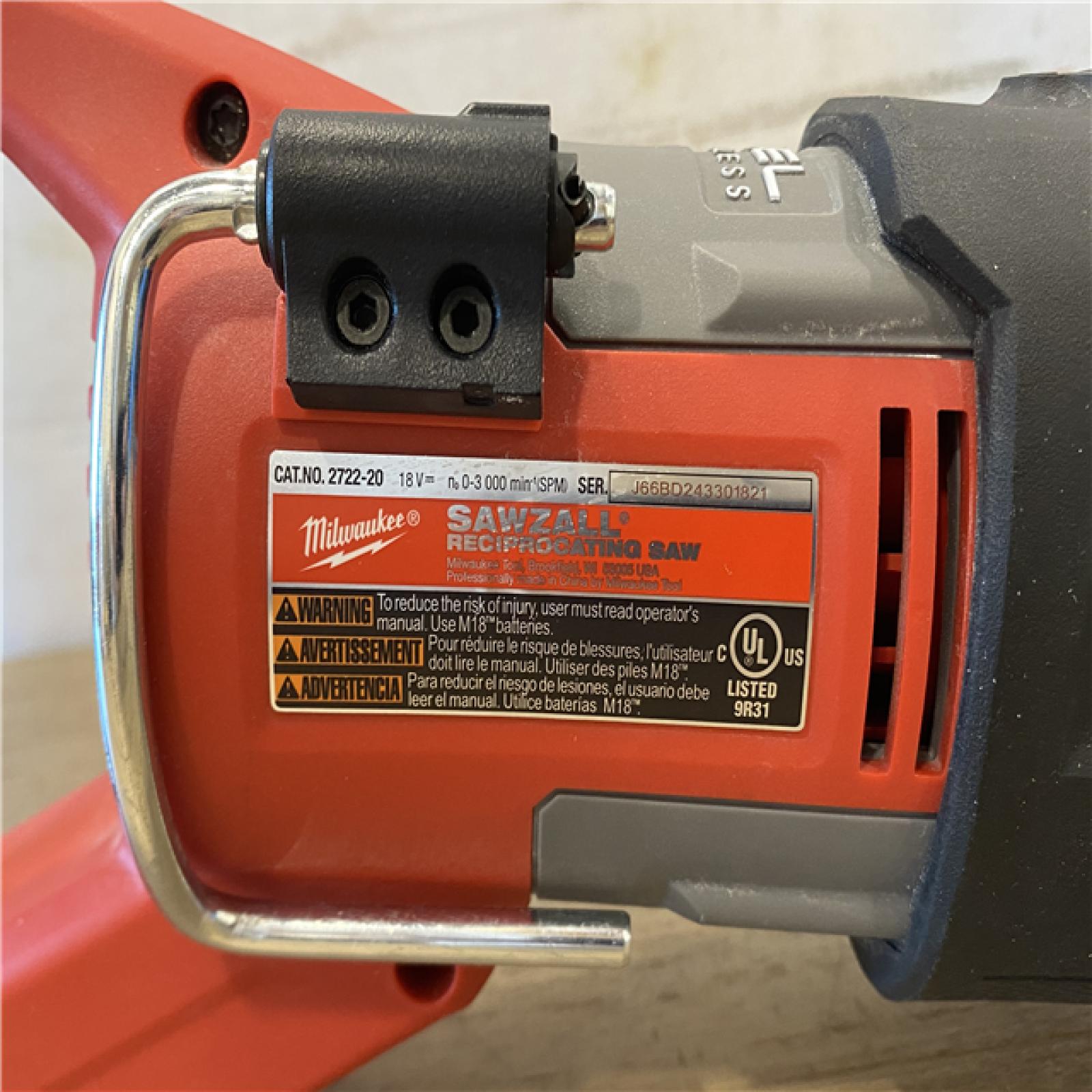 AS-IS Milwaukee FUEL 18V Lithium-Ion Brushless Cordless Super SAWZALL Orbital Reciprocating Saw (Tool-Only)