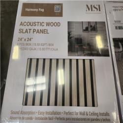 Phoenix NEW MSI Harmony Fog 24 in. x 24 in. Gray Light Wood Slat Decorative Acoustic Sound Absorbing Panels (28-Packs/434 sq. ft.)