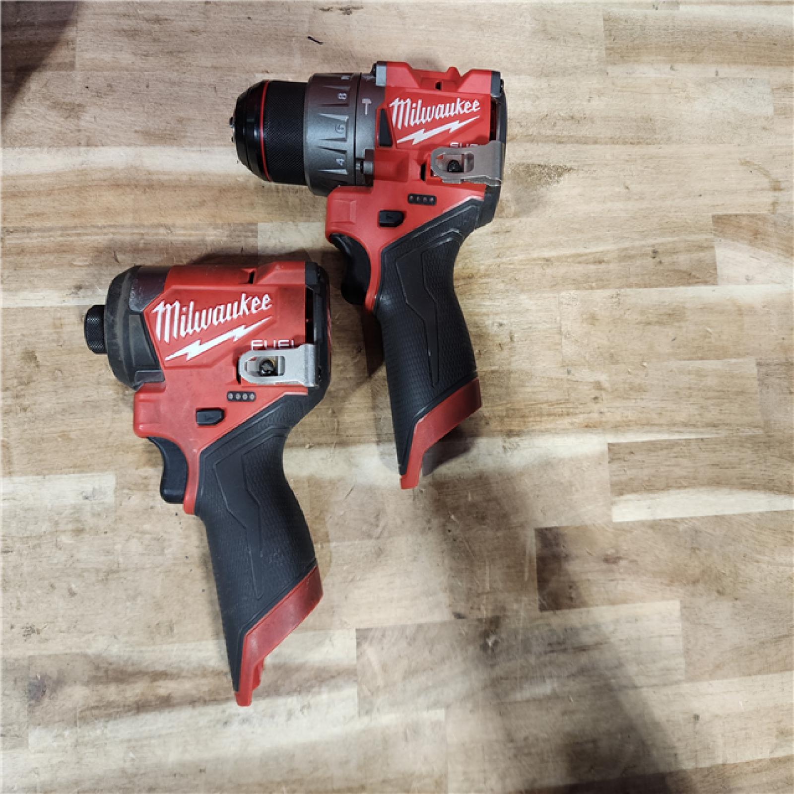 HOUSTON LOCATION - AS-IS Milwaukee FUEL 12-Volt Lithium-Ion Brushless Cordless Hammer Drill and Impact Driver Combo Kit