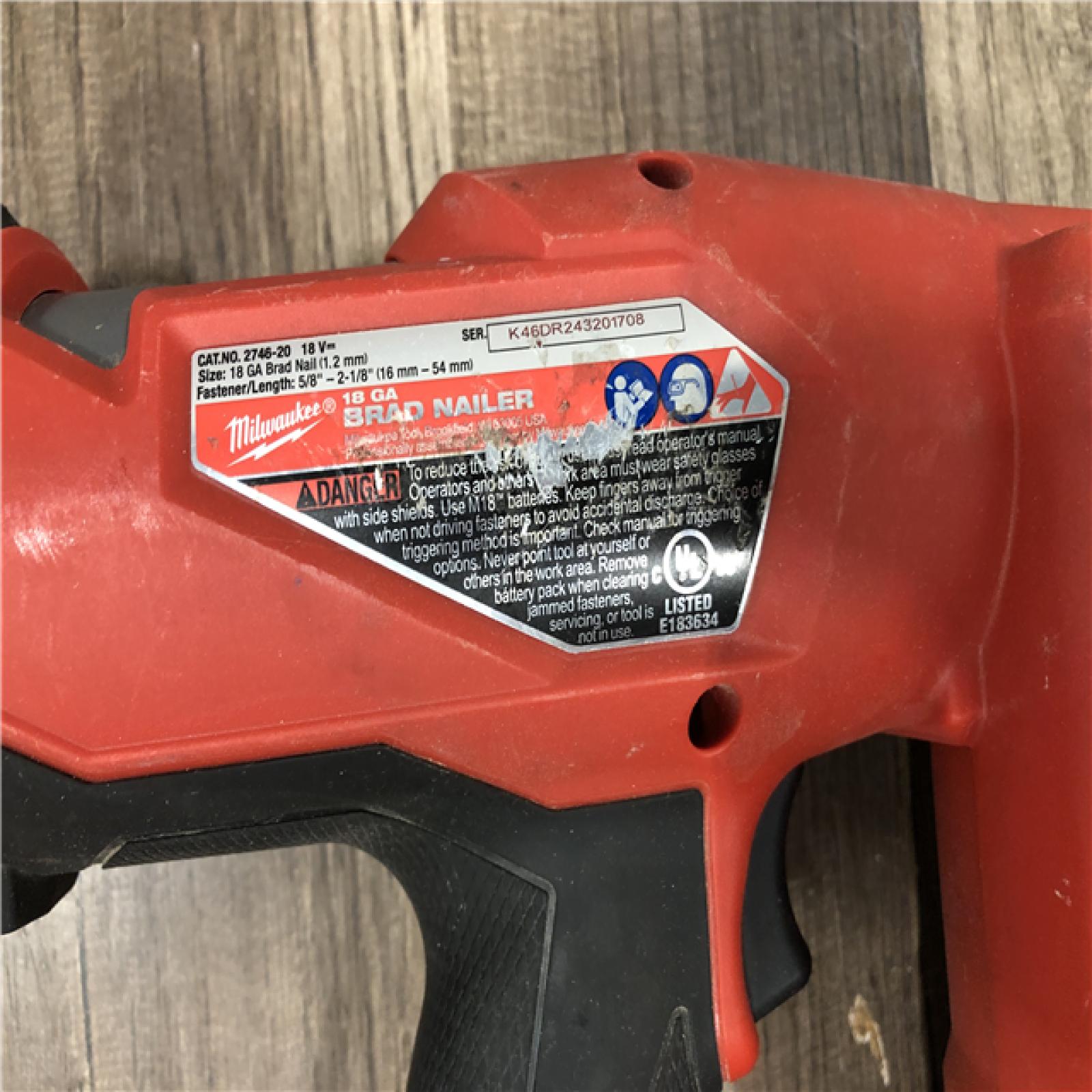 AS-IS Milwaukee FUEL 18-Volt Lithium-Ion Brushless Cordless Gen II 18-Gauge Brad Nailer (Tool-Only)