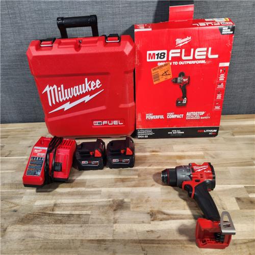 HOUSTON LOCATION - AS-IS Milwaukee 2904-22 Hammer Drill Driver Kit with Batteries  Charger & Tool Case  Red