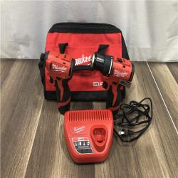 AS-IS Milwaukee 12-Volt Lithium-Ion Brushless Cordless Subcompact Drill and Impact Driver Combo Kit