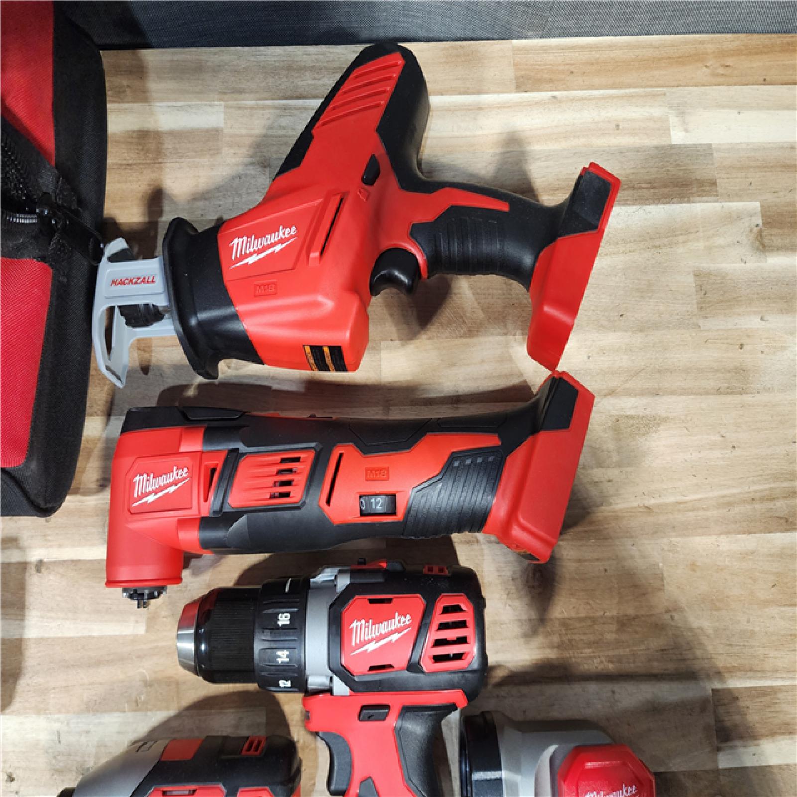 HOUSTON LOCATION - AS-IS (APPEARS LIKE NEW) M18 18V Lithium-Ion Cordless Combo Kit (5-Tool) with (2) Batteries  Charger and Tool Bag