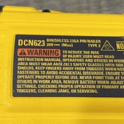 AS-IS DEWALT ATOMIC 20V MAX Lithium Ion Cordless 23 Gauge Pin Nailer Kit