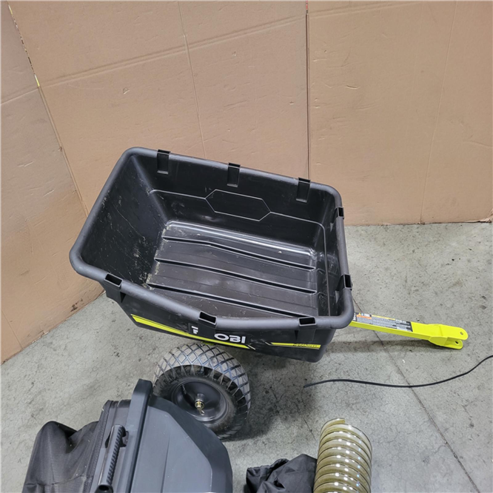 CALIFORNIA AS-IS RYOBI ZE3 80V HP BRUSHLESS BATTERY CORDLESS ELECTRIC 42 IN. ZERO TURN RIDING LAWN MOWER W TRAILER ATTACHMENT AND BAGGER