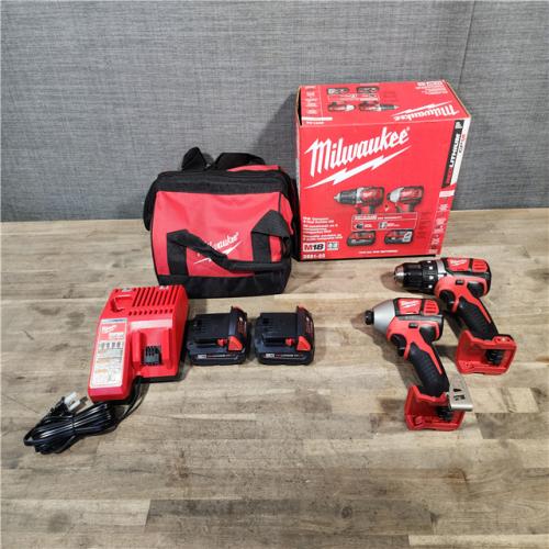 HOUSTON LOCATION - AS-IS Milwaukee 18V Cordless Brushed 2-Tool Drill/Driver and Impact Driver Kit