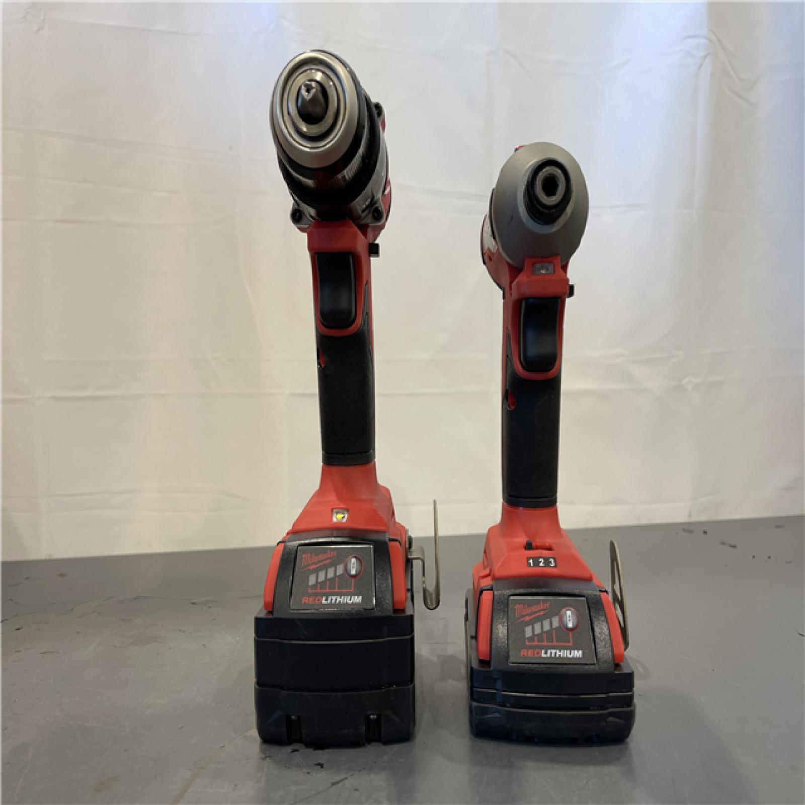 AS-IS - Milwaukee M18 18-Volt Lithium-Ion Brushless Cordless Compact Hammer Drill/Impact Combo Kit