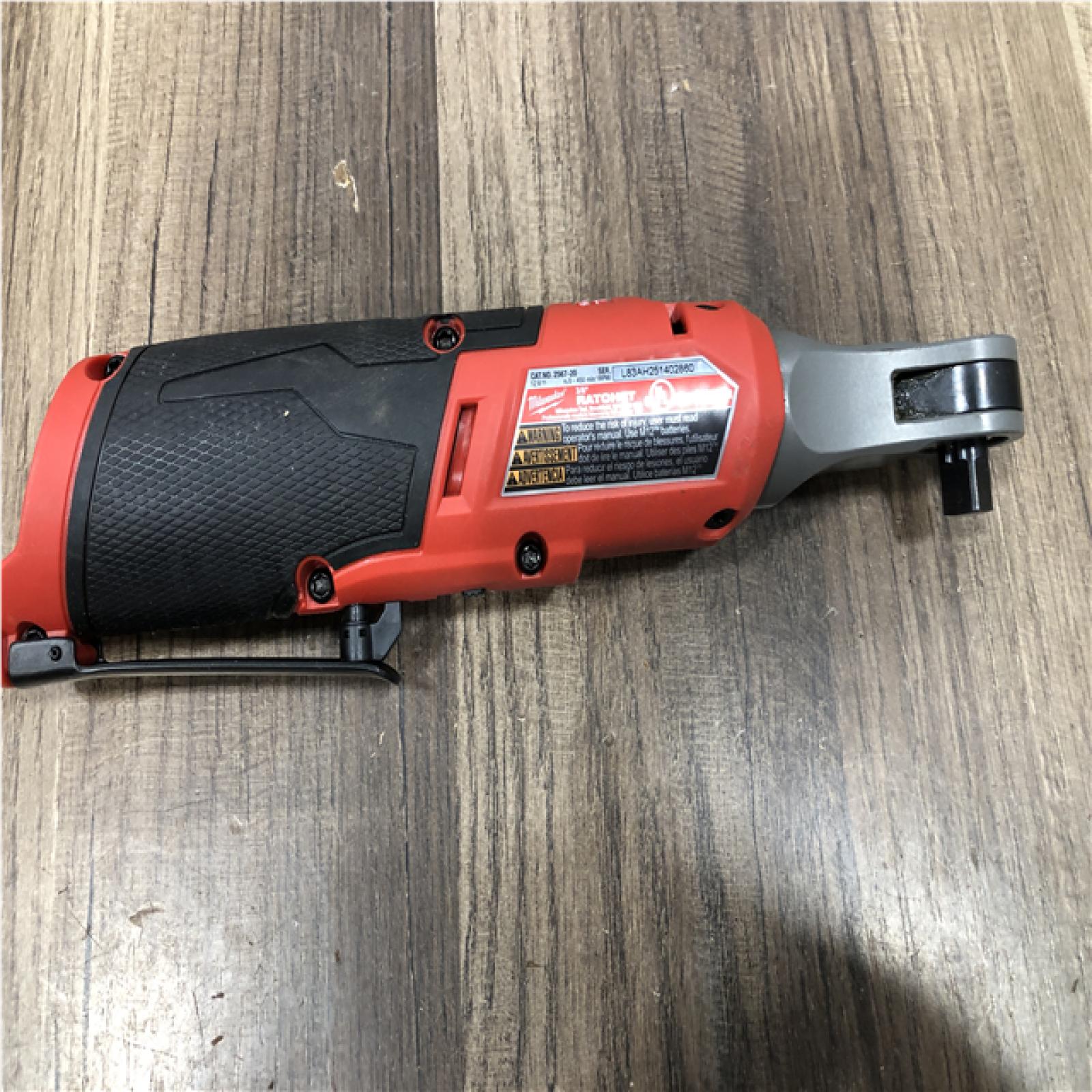 AS-IS Milwaukee FUEL 12-Volt Lithium-Ion Brushless Cordless High Speed 3/8 in. Ratchet (Tool-Only)