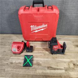 HOUSTON LOCATION - AS-IS Milwaukee-3632-21 M12 Green Beam Laser 360° 3-Plane Kit