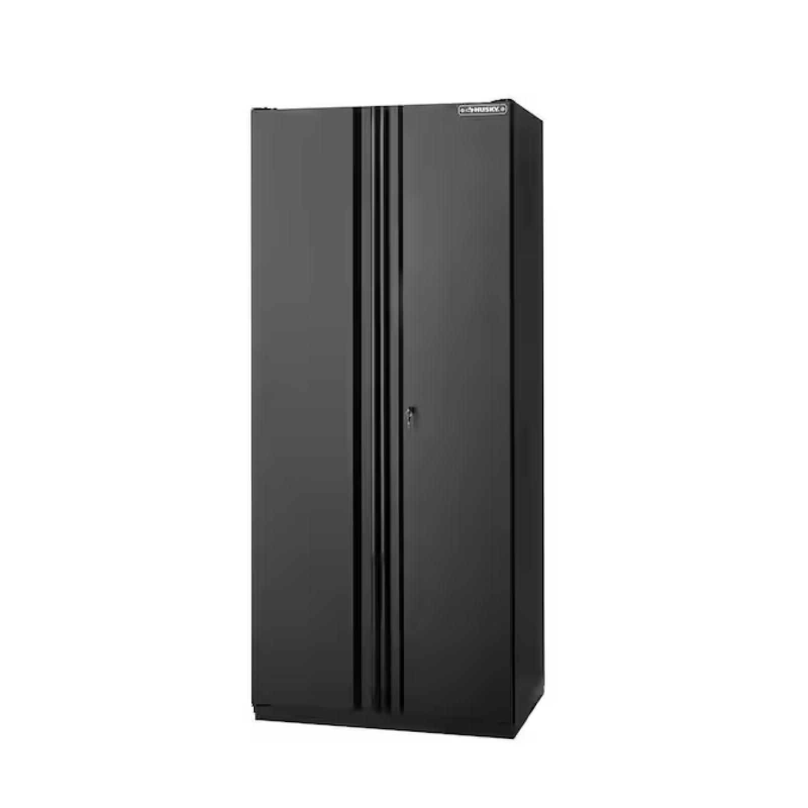 DALLAS LOCATION - Husky Heavy Duty Welded 20-Gauge Steel Freestanding Garage Cabinet in Black (36 in. W x 81 in. H x 24 in. D)