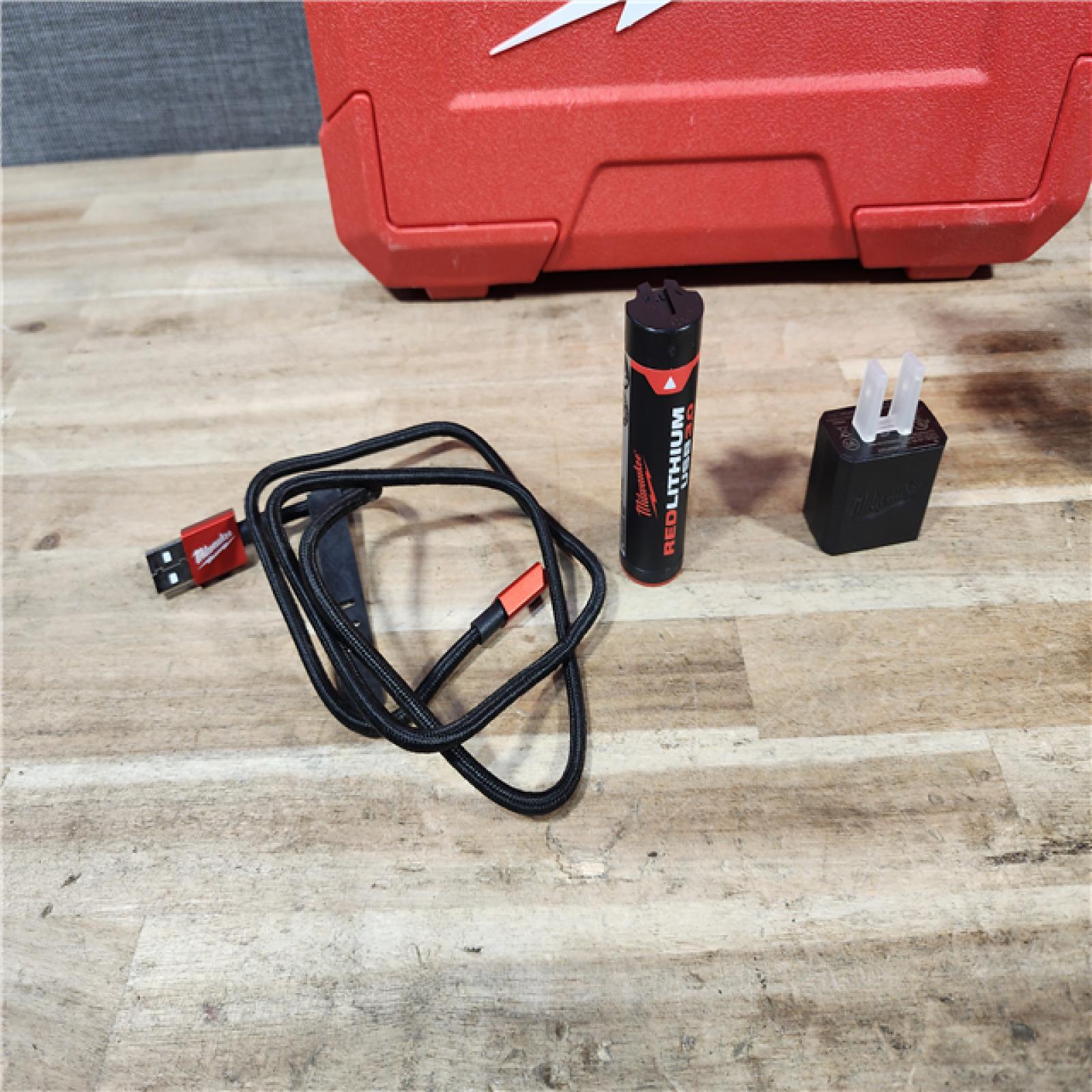 HOUSTON LOCATION - AS-IS Milwaukee Green 100 ft. Cross Line and Plumb Points Rechargeable Laser Level with REDLITHIUM Lithium-Ion