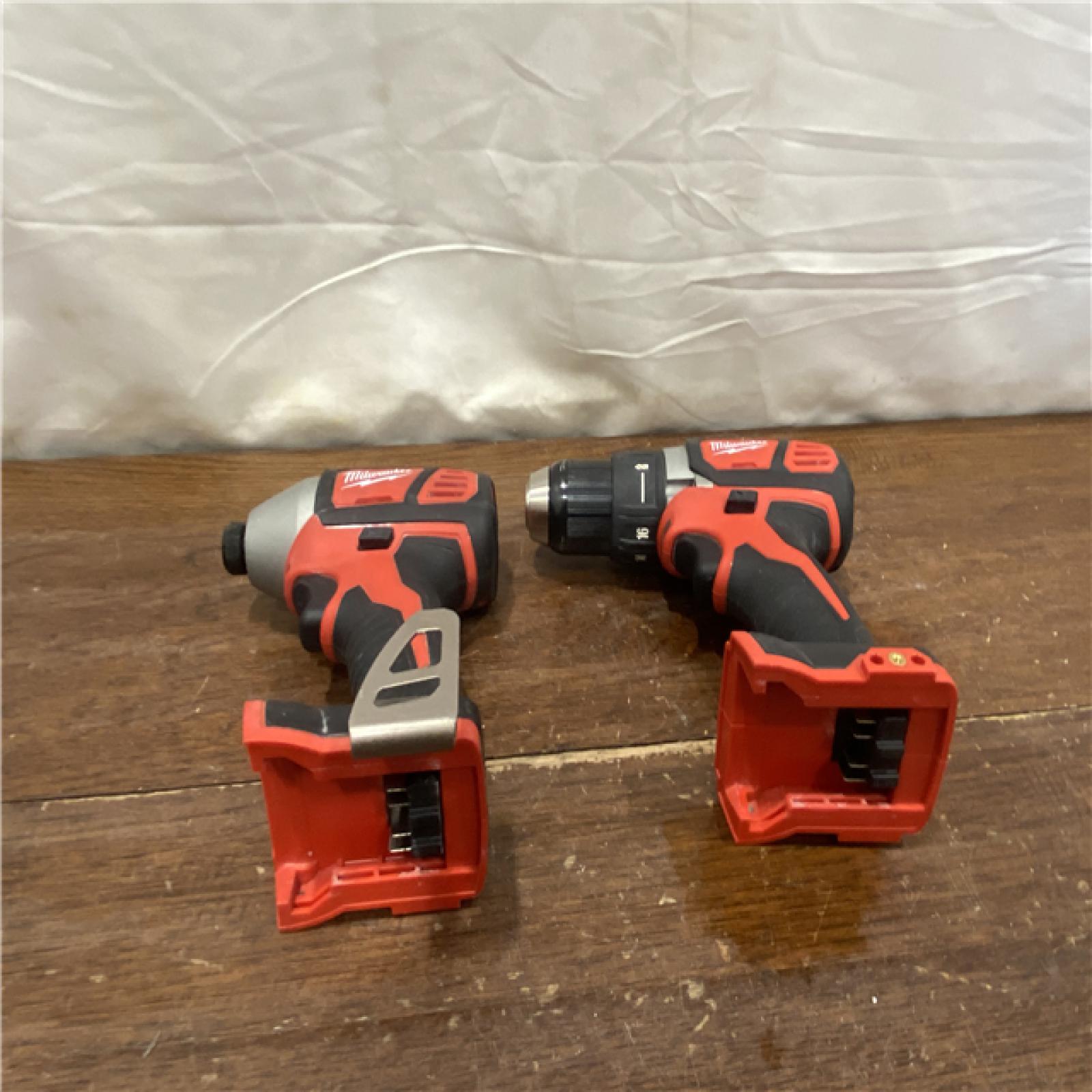 AS-ISMilwaukee M18 18V Cordless Brushed 2 Tool Drill/Driver and Impact Driver Kit
