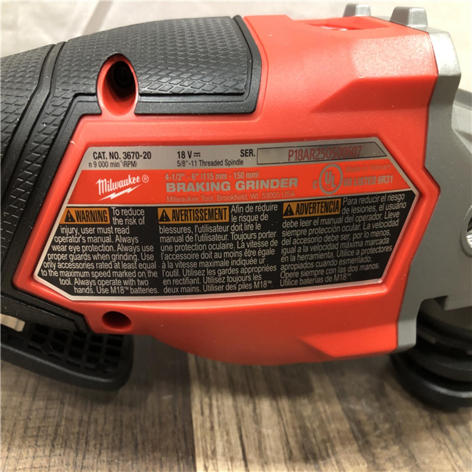 AS-IS Milwaukee FUEL 18-Volt Lithium-Ion Brushless Cordless 4-1/2 in./6 in. Braking Grinder with Paddle Switch (Tool-Only)