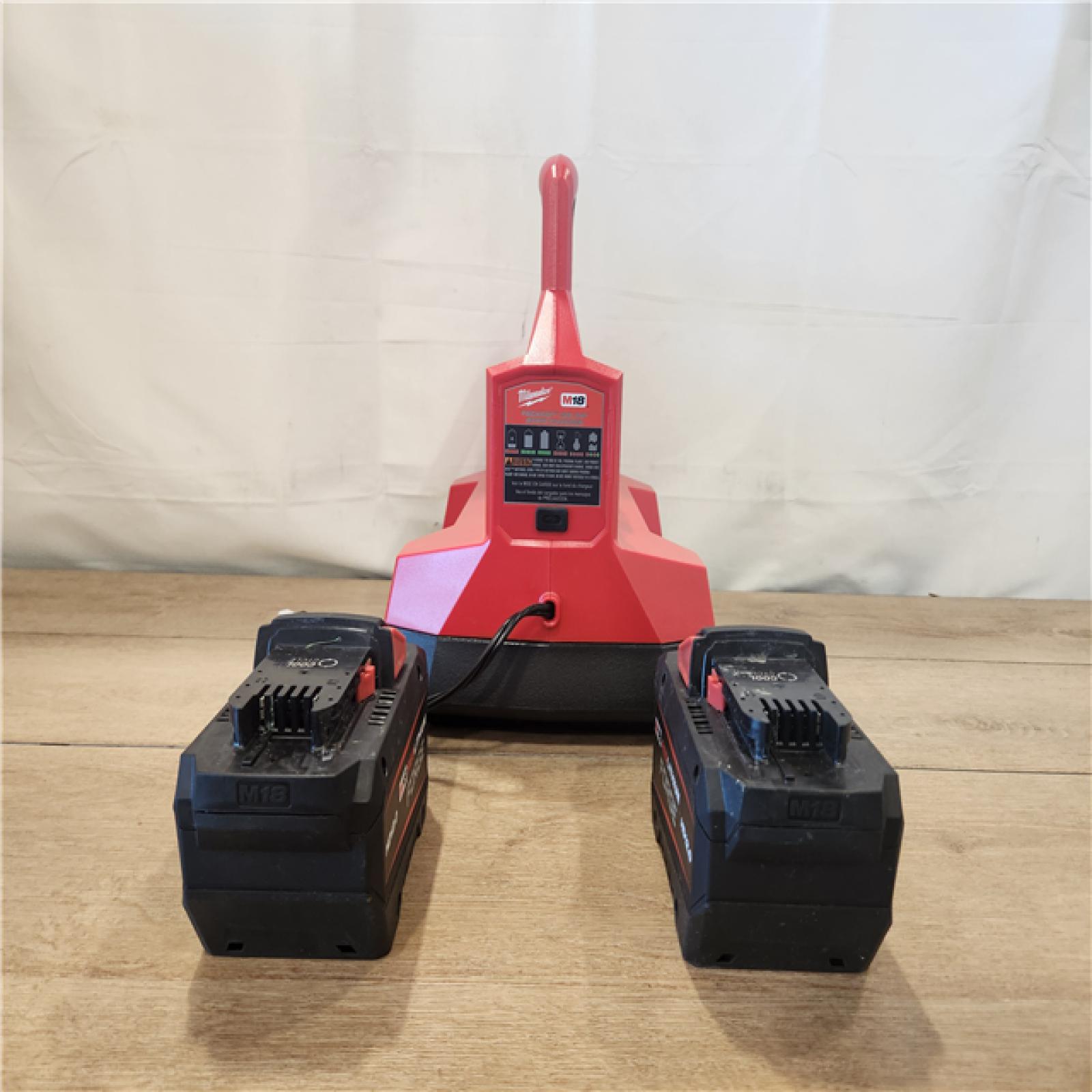 AS-IS- Milwaukee 18V Lithium-Ion REDLITHIUM FORGE Starter Kit with (2) 12.0 Ah Battery Pack and PACKOUT 6-Port Rapid Charger