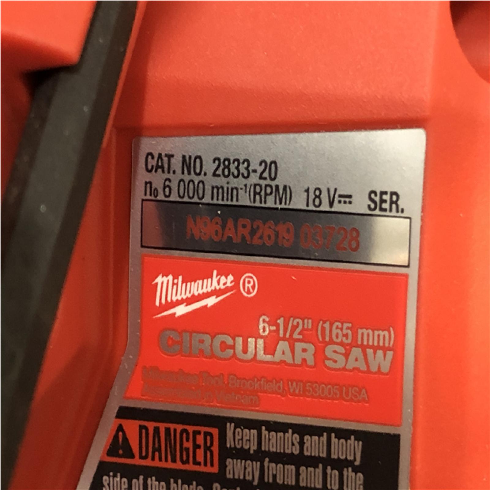 AS-IS Milwaukee FUEL 18V Lithium-Ion Brushless Cordless 6-1/2 in. Circular Saw (Tool-Only)