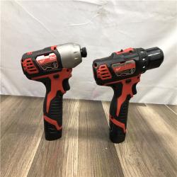 AS-IS Milwaukee 12V Lithium-Ion Cordless Drill Driver/Impact Driver Combo Kit