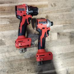 HOUSTON LOCATION - AS-IS Milwaukee M18 18V Lithium-Ion Brushless Cordless Compact Drill/Impact Combo Kit (2-Tool) W/(2) 2.0 Ah Batteries  Charger & Bag