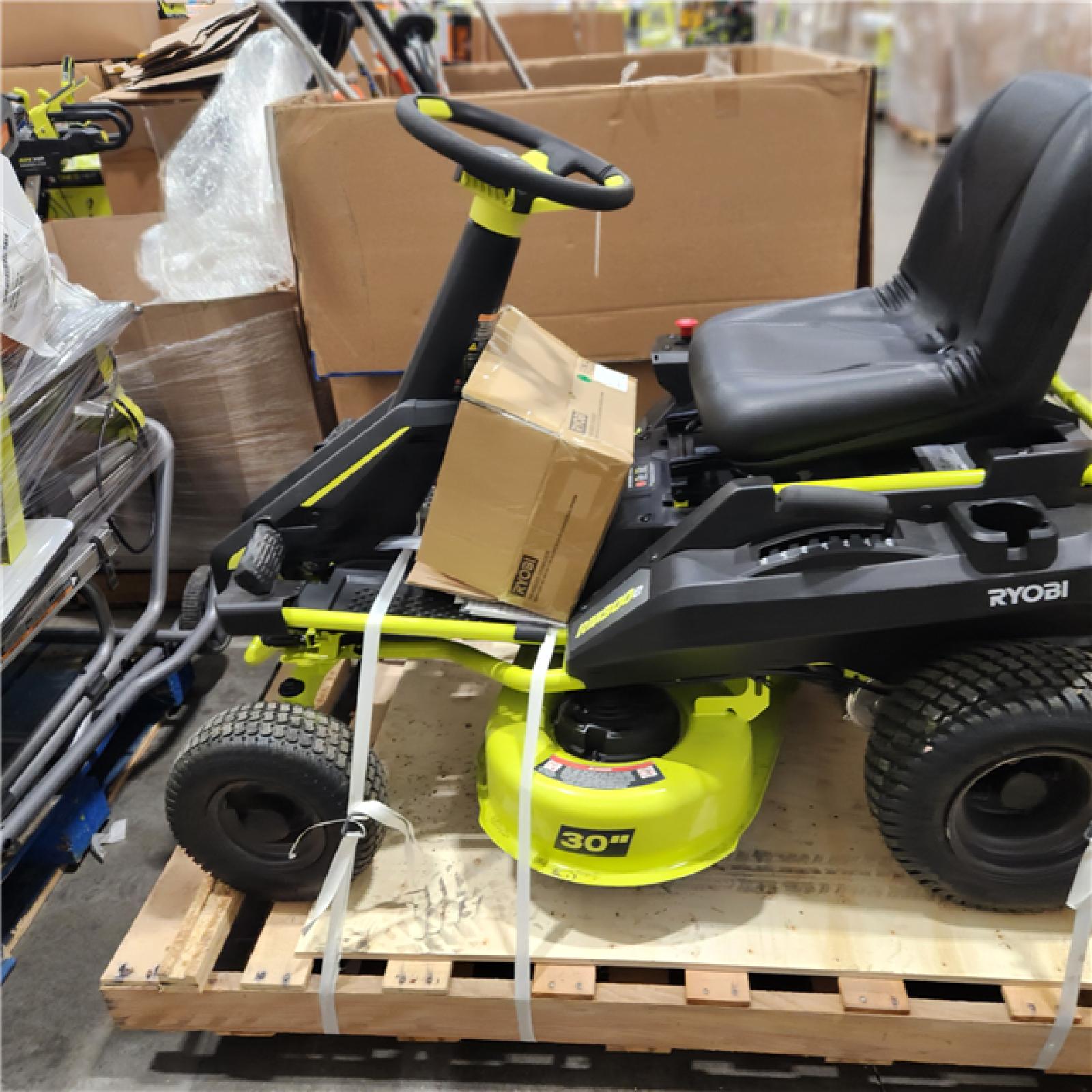 Dallas Location - As-Is RYOBI 48V Brushless 30 in. 50 Ah Battery Electric Rear Engine Riding Mower