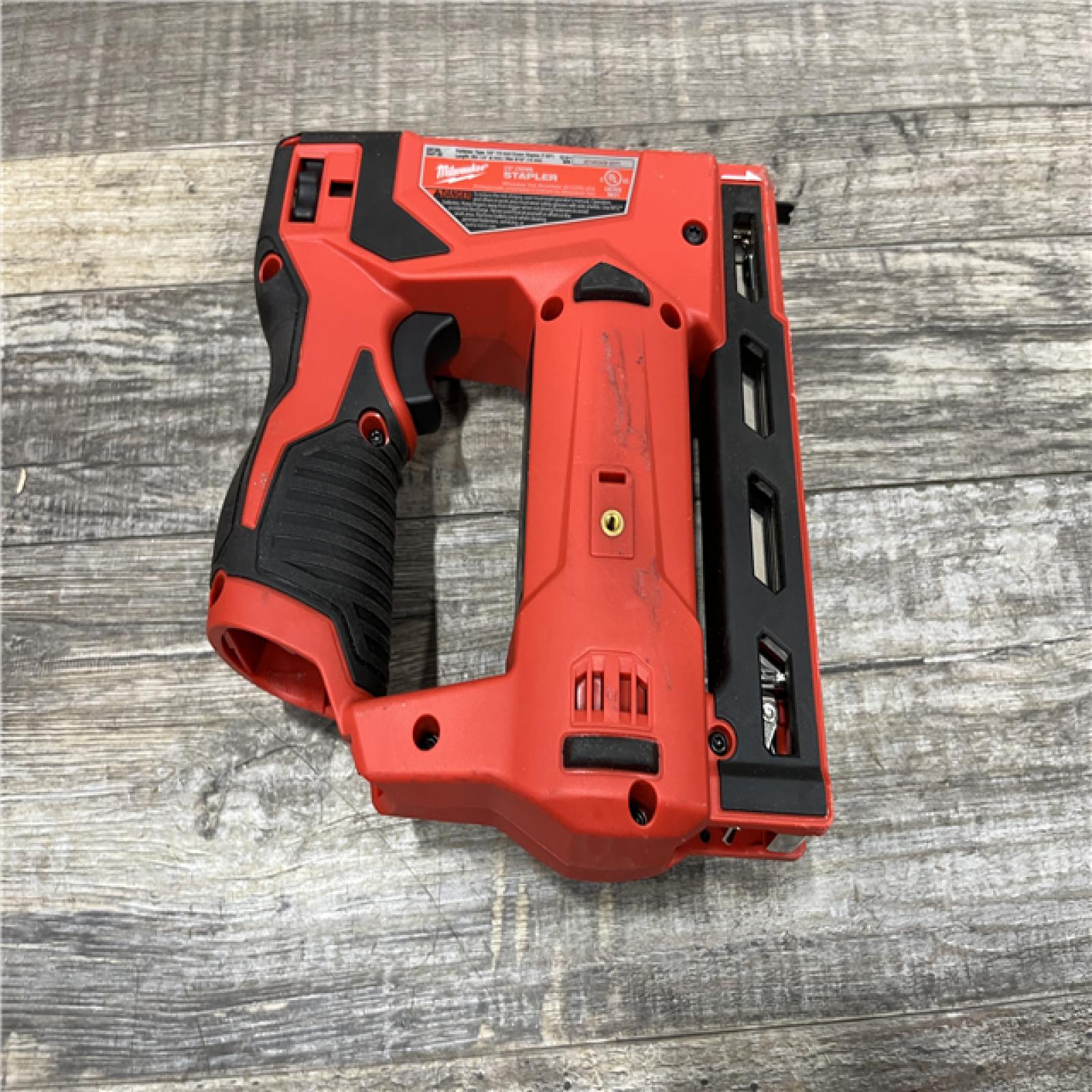 AS-IS Milwaukee 12-Volt Lithium-Ion Cordless 3/8 in. Crown Stapler (Tool-Only)