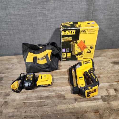 HOUSTON LOCATION - AS-IS DEWALT ATOMIC 20V MAX Lithium Ion Cordless 23 Gauge Pin Nailer Kit with 2.0Ah Battery and Charger