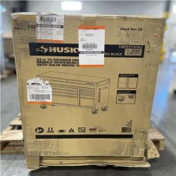 DALLAS LOCATION- AS-IS HUSKY 52 in. W x 20 in. D 10-Drawer Black Mobile Workbench Cabinet