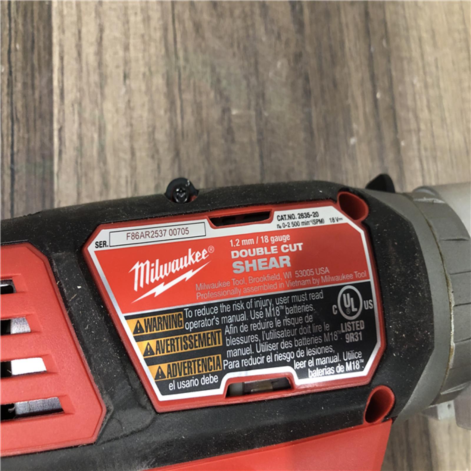 AS-IS Milwaukee 18-Volt Lithium-Ion Cordless 18-Gauge Double Cut Metal Shear (Tool-Only)