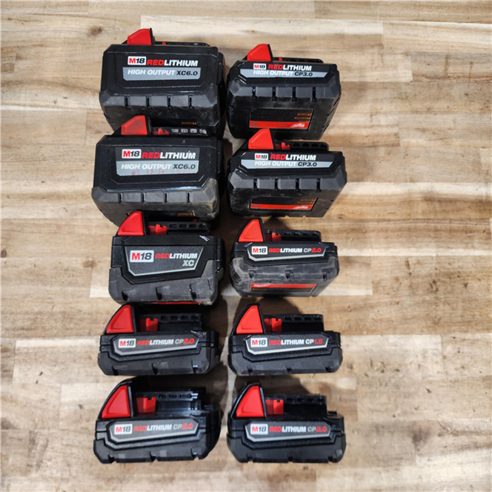 HOUSTON LOCATION - AS-IS MILWAUKEE BATTERY PACK QTY - 10