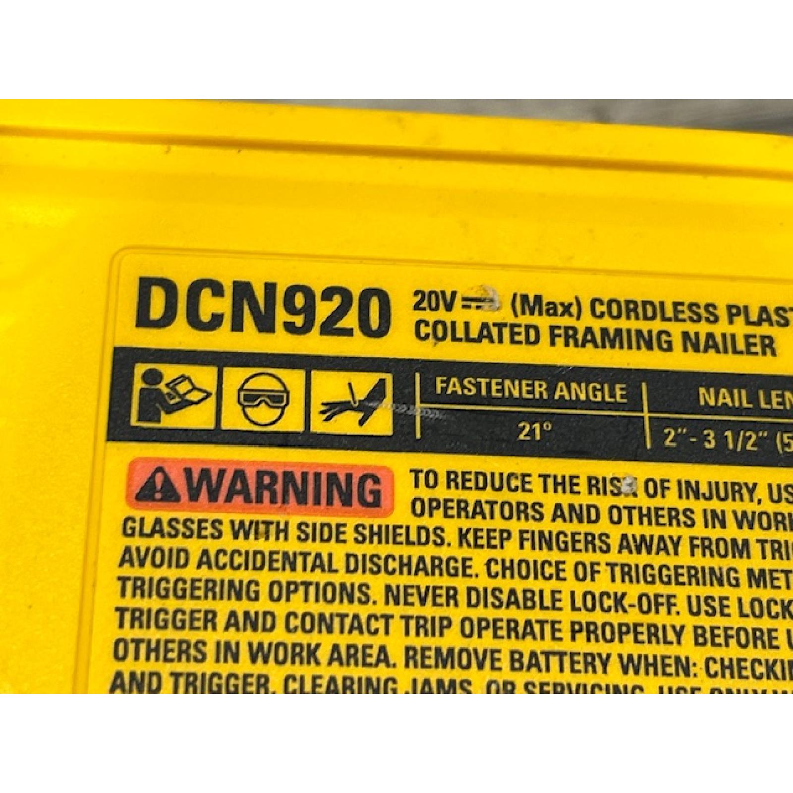 AS-IS DEWALT 20-Volt 21° Cordless Framing Nailer (Tool-Only)