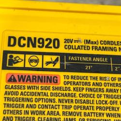 AS-IS DEWALT 20-Volt 21° Cordless Framing Nailer (Tool-Only)
