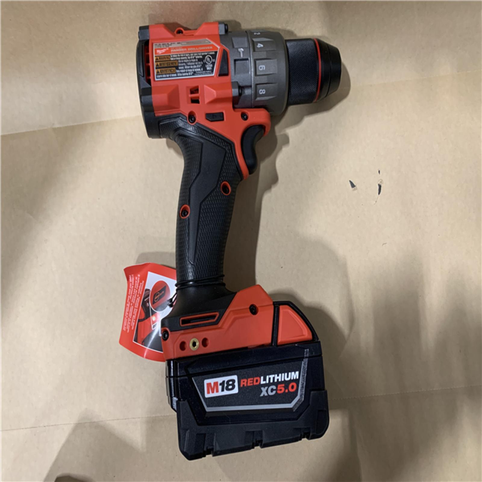 Good - Milwaukee 2904-22 Hammer Drill Driver Kit with Batteries  Charger & Tool Case  Red