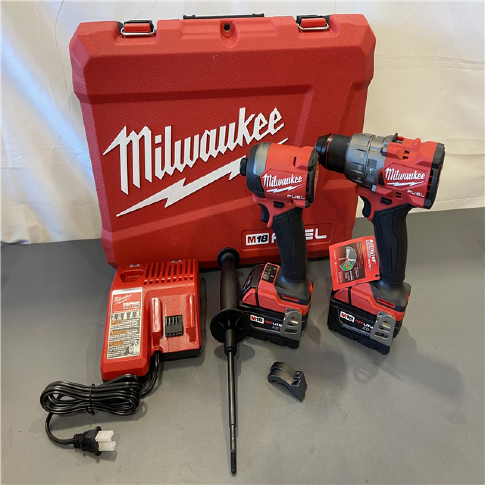 AS-IS - MILWAUKEE FUEL 18V Lithium-Ion Brushless Cordless Hammer Drill and Impact Driver Combo Kit