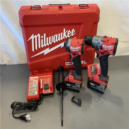 AS-IS - MILWAUKEE FUEL 18V Lithium-Ion Brushless Cordless Hammer Drill and Impact Driver Combo Kit