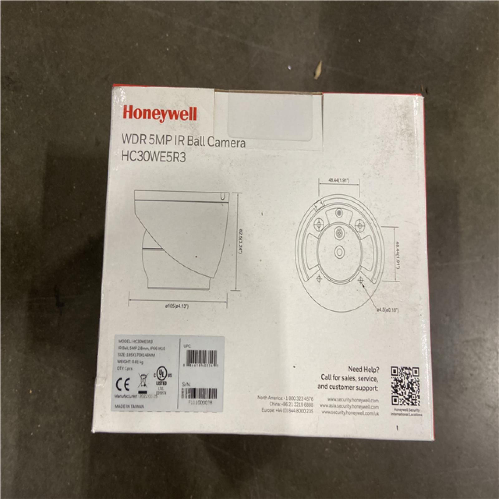 NEW! - Honeywell HC30WE5R3 5MP WDR TDN IR Fixed Ball Camera