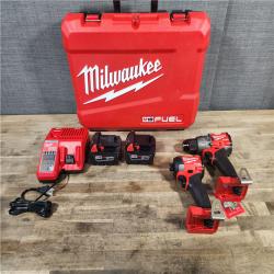 HOUSTON LOCATION - AS-IS (APPEARS LIKE NEW) MILWAUKEE FUEL 18V Lithium-Ion Brushless Cordless Hammer Drill and Impact Driver Combo Kit (2-Tool) with 2 Batteries