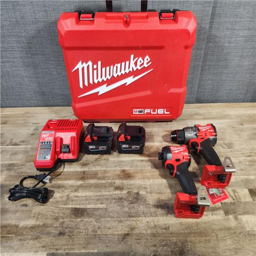 HOUSTON LOCATION - AS-IS (APPEARS LIKE NEW) MILWAUKEE FUEL 18V Lithium-Ion Brushless Cordless Hammer Drill and Impact Driver Combo Kit (2-Tool) with 2 Batteries
