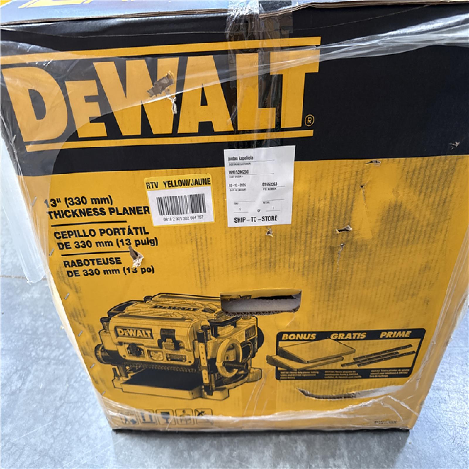 California AS-IS DeWalt 13” Thickness Planer