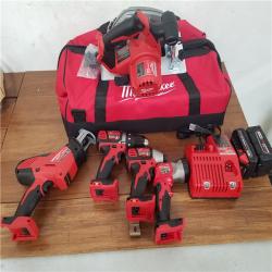 California NEW Milwaukee 5 Piece Tool Kit  Includes (2) Batteries  Charger and Bag
