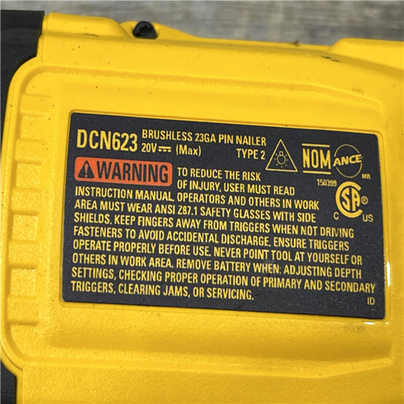 AS-IS DEWALT ATOMIC 20V MAX Lithium Ion Cordless 23 Gauge Pin Nailer (Tool Only)