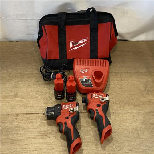 AS-IS Milwaukee FUEL 12-Volt Lithium-Ion Brushless Cordless Hammer Drill and Impact Driver Combo Kit