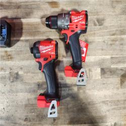 HOUSTON LOCATION - AS-IS (APPEARS LIKE NEW) MILWAUKEE FUEL 18V Lithium-Ion Brushless Cordless Hammer Drill and Impact Driver Combo Kit (2-Tool) with 2 Batteries