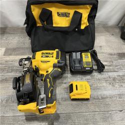 AS-IS DEWALT 20V MAX Lithium-Ion 15-Degree Electric Cordless Roofing Nailer Kit