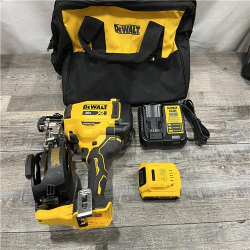 AS-IS DEWALT 20V MAX Lithium-Ion 15-Degree Electric Cordless Roofing Nailer Kit
